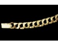 9-carat gold square contrast curb bracelet and matching chain