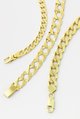 9-carat gold square contrast curb chain and bracelet