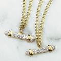 LXDirect 9-carat gold T-bar chain and bracelet