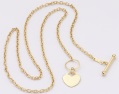 9-carat heart drop t-bar chain