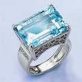 LXDirect 9-carat white gold blue cubic zirconia ring
