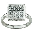 LXDirect 9-carat white gold square-set diamond ring