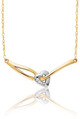 LXDirect 9ct 2 colour diamond set entwined heart necklet