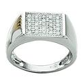 LXDirect 9ct gents white gold rectangle 1/4 ct diamond ring