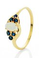 LXDirect 9ct opal & trio set sapphire shoulders ring