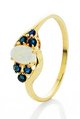9ct opal & trio set sapphire shoulders ring