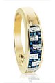 LXDirect 9ct sapphire and diamond greek key band ring