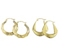 LXDirect 9ct set of 2 pairs of large creole earrings