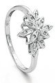 9ct white gold floral cluster ring