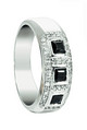 LXDirect 9ct white gold sapphire and diamond band ring