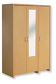 canberra three-door wardrobe with mirror
