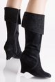 cavalier fold detail high-leg boot