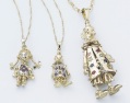 LXDirect diamond and garnet-set clown pendant