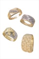 diamond-set rings in 9-ct gold
