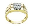 gents 9ct square diamond set ring