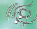 LXDirect gunmetal and pearl charm bracelet necklace and earring set