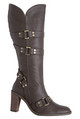 high-leg buckle strap boots