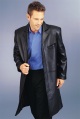 long-length leather coat