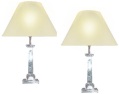 pair of acrylic table lamps
