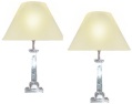 pair of acrylic table lamps