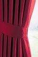 Rose satin curtains with tie-backs