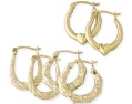 set of 3 creole earrings