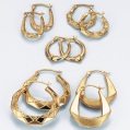 set of 3 pairs of creole earrings