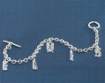 LXDirect silver elvis cubic zirconia charm bracelet