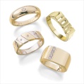 LXDirect single-diamond stone band ring