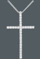 LXDirect sterling silver cubic zirconia large cross