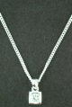 LXDirect sterling silver square cubic zirconia pendant