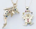 LXDirect stone-set moveable clown pendant
