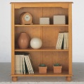 three-shelf bookcase
