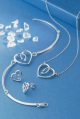 LXDirect white gold and diamond heart earrings