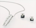 white gold drop pendant and earring set