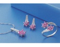 LXDirect white gold pink tourmaline and diamond earrings