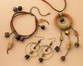 LXDirect wooden bracelet pendant and earring set