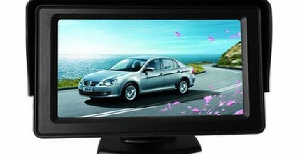 Lychee 4.3-Inch 4.3 Black TFT LCD Car Hd screen Automobile Rearview Rear-view System Monitor Support 2 AV Inputs, Used with Car Rearview Cameras, Car DVD, Serveillance Camera, STB, Satellite Receiver
