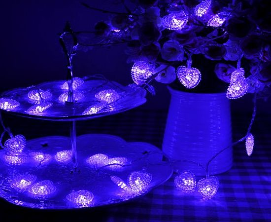 Lychee 4m 13ft 40LED Waterproof Battery Heart-shaped Operated Fairy String Lights for Outdoor Indoor Wedding Garden Home Party Christmas Decoration (Purple)
