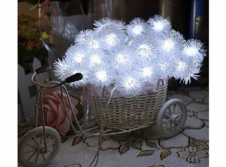 Lychee 4m 40LED Battery Snow Pompon Fairy String Lights for Outdoor Indoor Wedding Garden Home Party Christmas Decoration (White)
