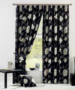 Lydia Black Curtains 66 x 72in