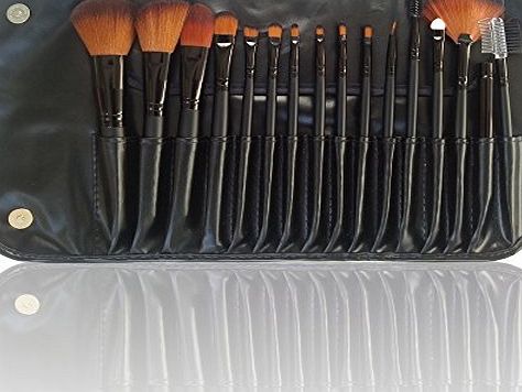 professional 16 pieces black makeup brush set with black case
