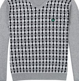 Lyle and Scott Mens Argyle V-Neck Sweater