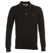 Lyle and Scott Black Knitted Polo Shirt