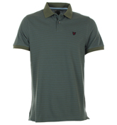 Lyle and Scott Cactus Green Striped Pique Polo