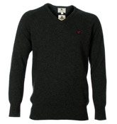 Lyle and Scott Charcoal Marl Lambswool V-Neck