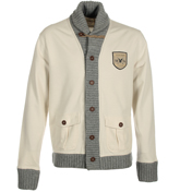 Lyle and Scott Ivory and Grey Shawl Collar