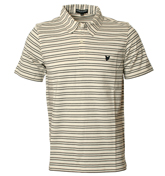 Lyle and Scott Ivory Striped Polo Shirt