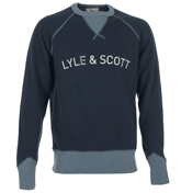 Lyle and Scott Navy and Blue Sweater
