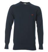 Lyle and Scott Navy Lambswool Sweater